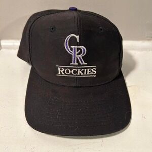 Vintage 90s Colorado Rockies twill plain logo style SnapBack hat cap